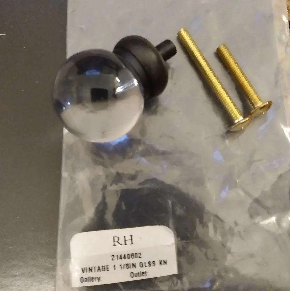 Restoration Hardwear brand vintage style glass knob/ drawer pull